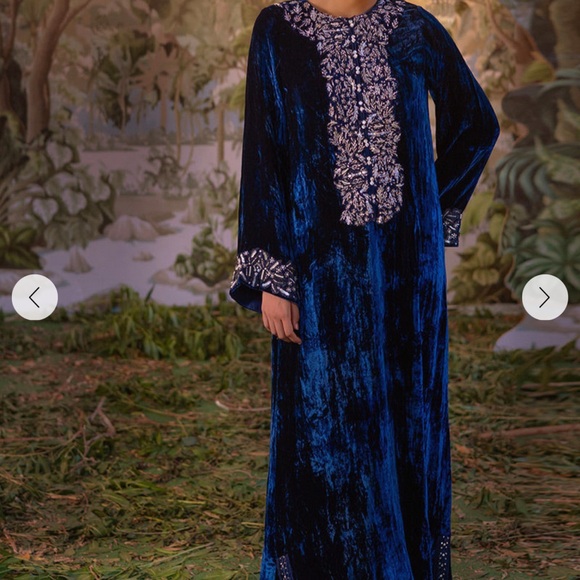 Ansab Jahangir Dresses & Skirts - Elegant Blue Long Sleeve Dress